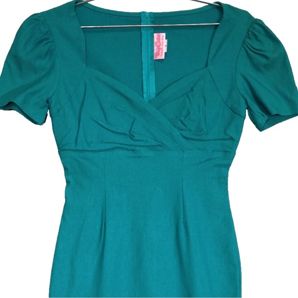 Pinup Couture 50s Erin Short Sleeve Wiggle
Dress in Jade, Small, EUC - Picture 8 of 11